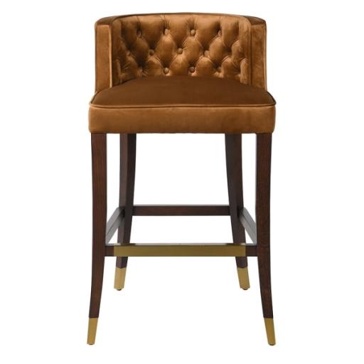 Mustard tufted Bar Stool