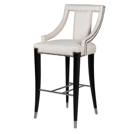 Cream Studded Cut-Out Bar Stool