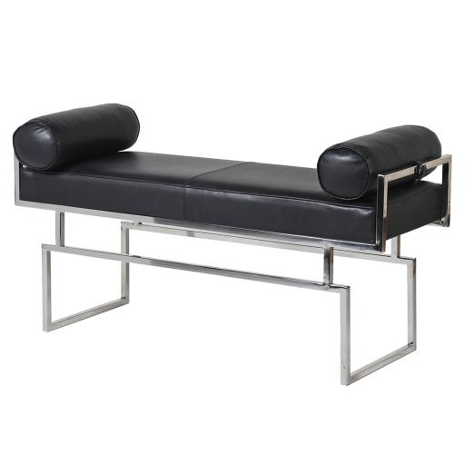 Black Leather Bench