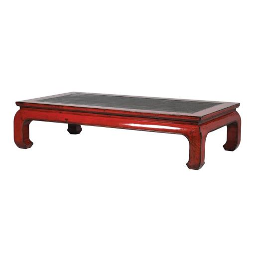 Chen Red Rattan Top Coffee Table