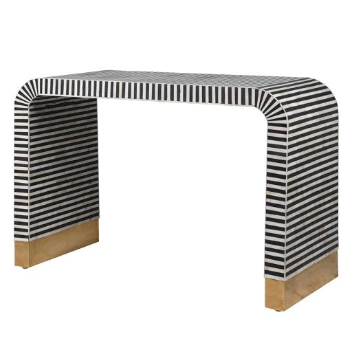 Zebra Stripe Bone Inlay Console Table