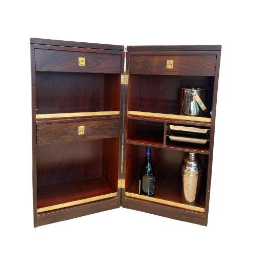 1960s Rosewood Rare Foldout Drinks Bar & Cabinet