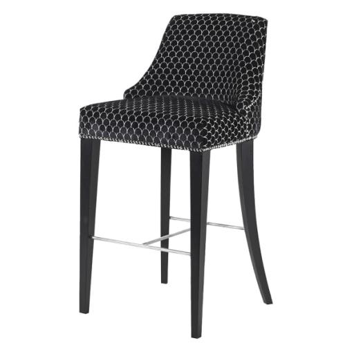 Black Patterned Bar Stool