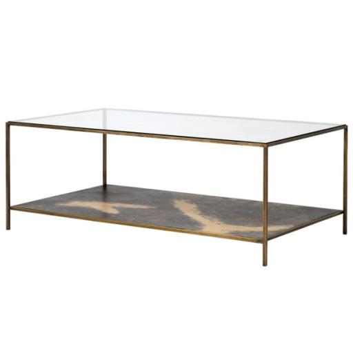 Iron Glass Top Coffee Table