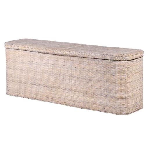 Bermuda White Wash Rattan Ottoman