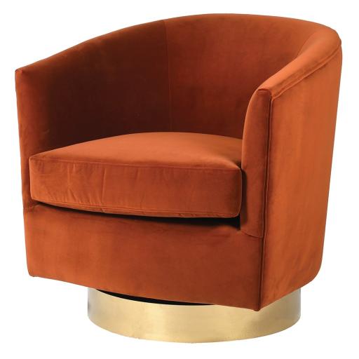 Burnt orange swivel chair