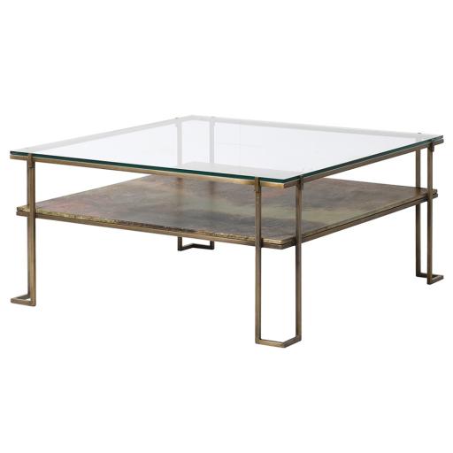 Patina Brass & Glass Coffee Table