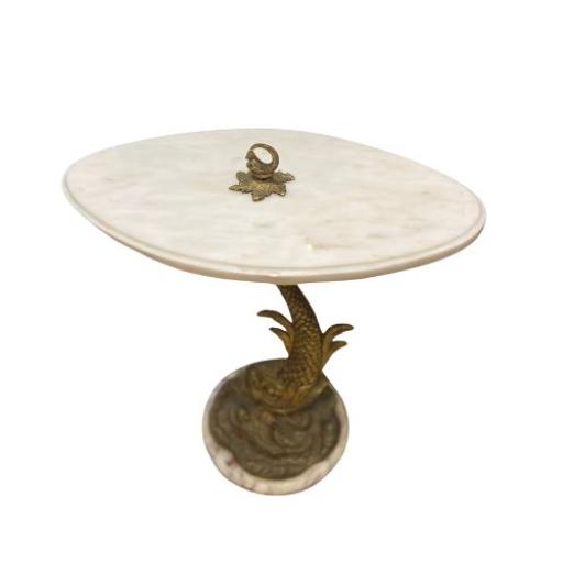 Hollywood Regency Marble Top Side Table