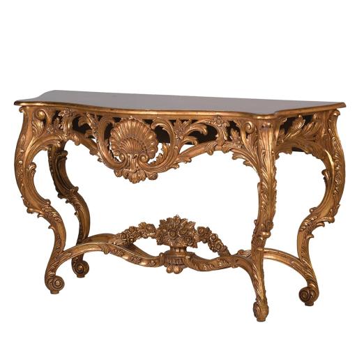 Gold carved motif Console Table