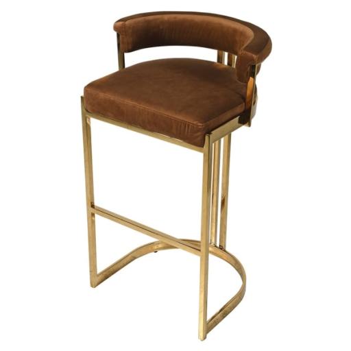 caramel deco velvet barstool