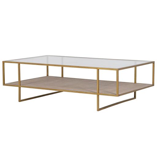 Gold & Glass Two-tier Coffee Table