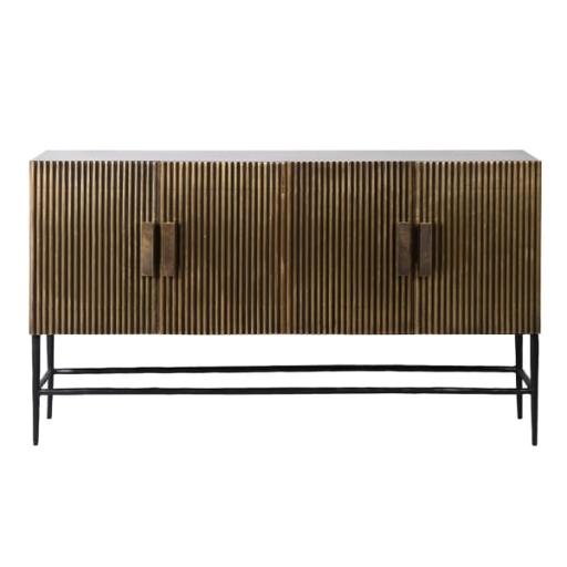 Brass Patina Ribbed Sideboard