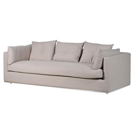 Industrial Neutral Three Seater Sofa