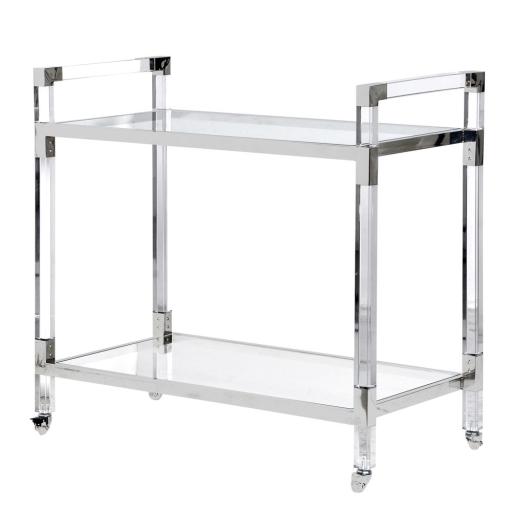 Lucite and Glass Service Trolley