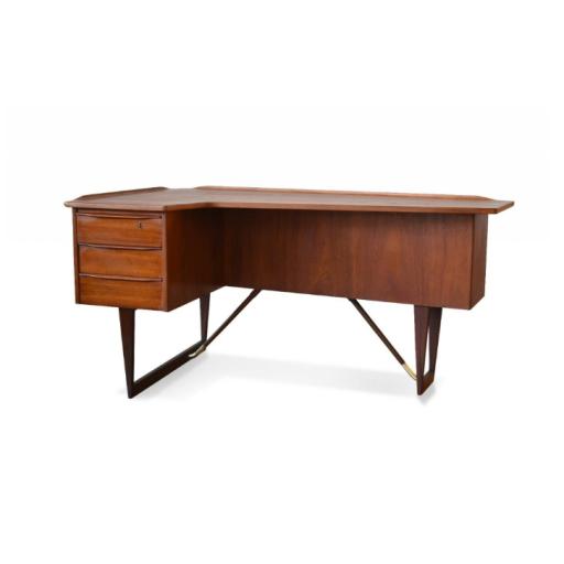 Mid Century Danish Desk in Teak 'Boomerang' by Peter Løvig Nielsen, 1960s