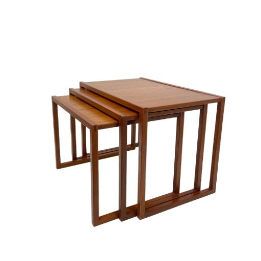 Vintage Danish Teak Nesting Tables By Kai Kristiansen For Vildbjerg Mobelfabrik