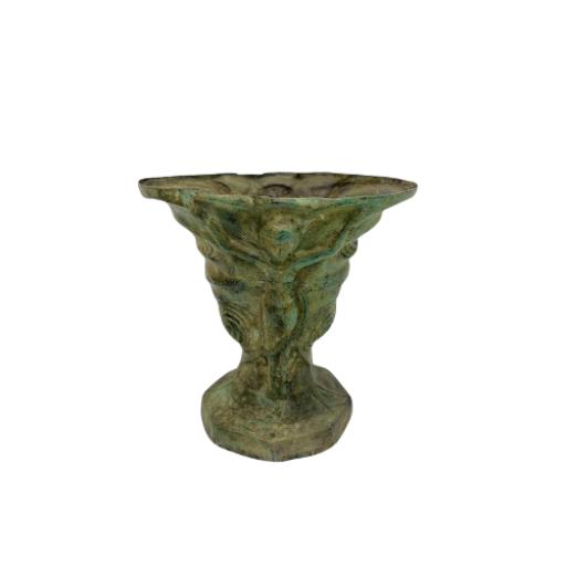 Antique Indonesian Conical Patina'd Metal Urn / Planter