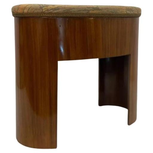 Antique Art Deco Walnut Stool